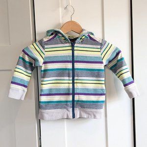 Tea collection striped zip up hoodie